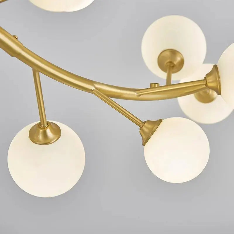 13-Light Gold Tree Branch Pendant Chandelier