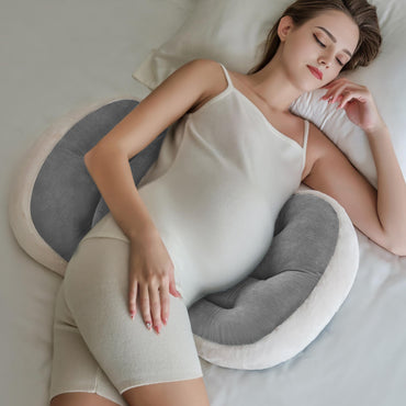 EMFURN  Rabbit Fur Pregnancy Pillow