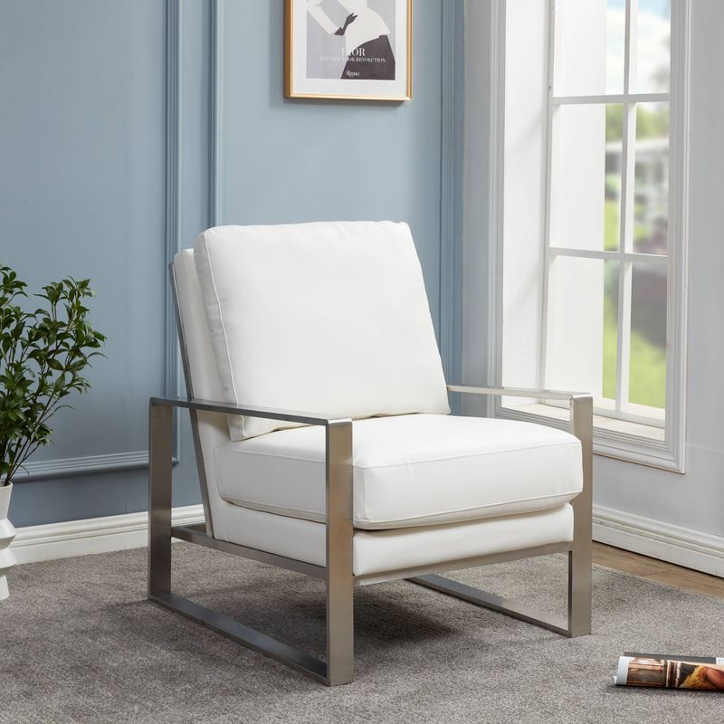 EMFURN Leather Modern Accent Armchair