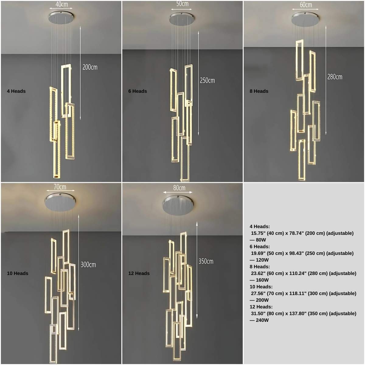 Modern Crystal Multi Pendant Chandelier