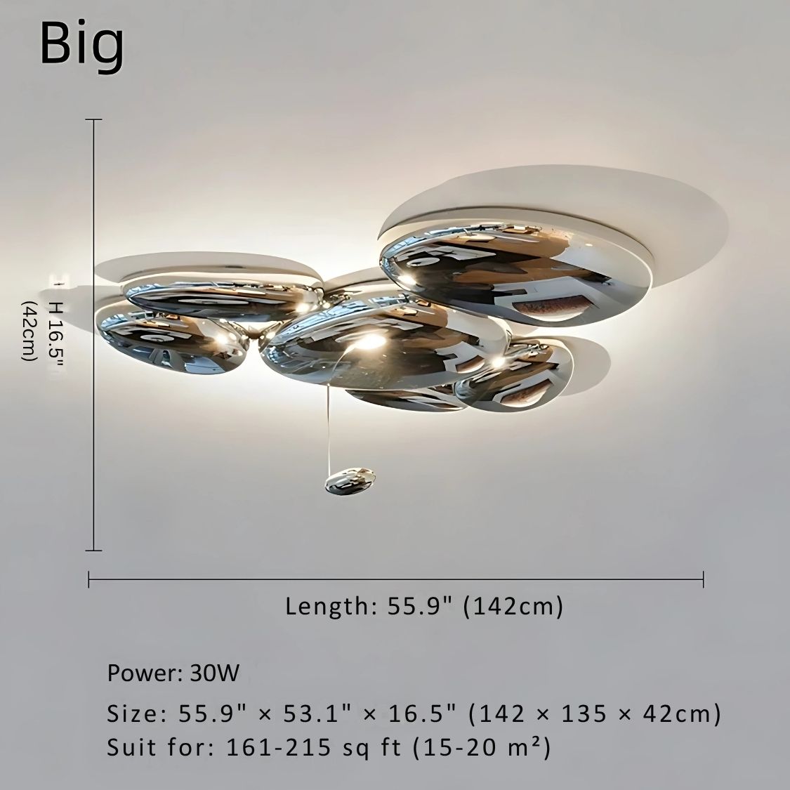 Modern Modern Silver Flush Mount Chandelier