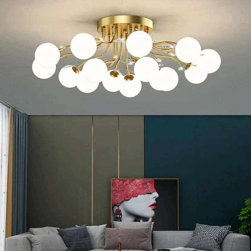 Anya Modern Bubble Glass Flush Mount Light