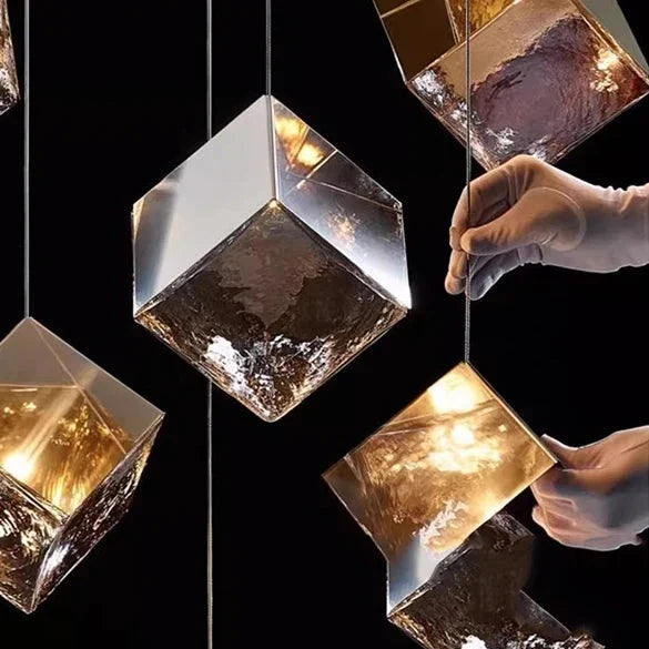 Modern Cube Large Pendant Light For High Ceilings