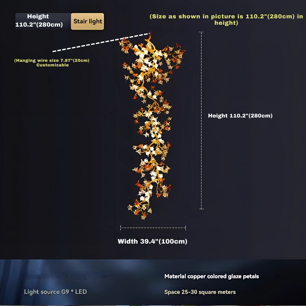 Modern Branch Staircase Chandelier