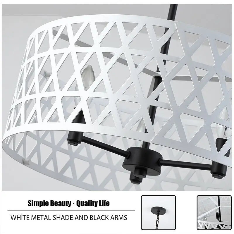 Black and White Drum Chandelier