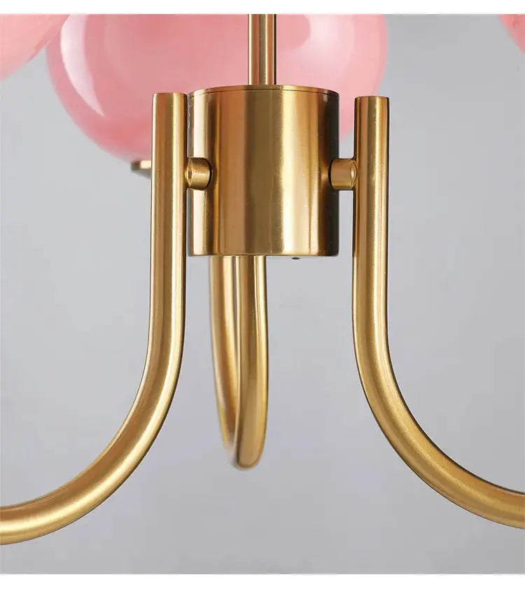 Bubble Pink Glass Marshmallow Chandelier