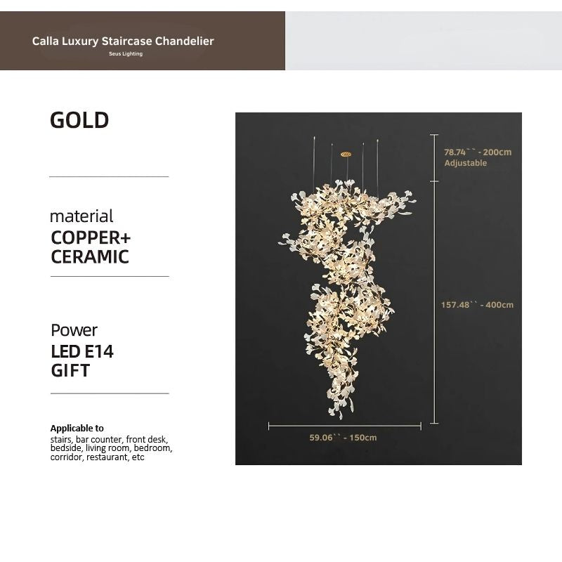 Calla Luxury Staircase Chandelier
