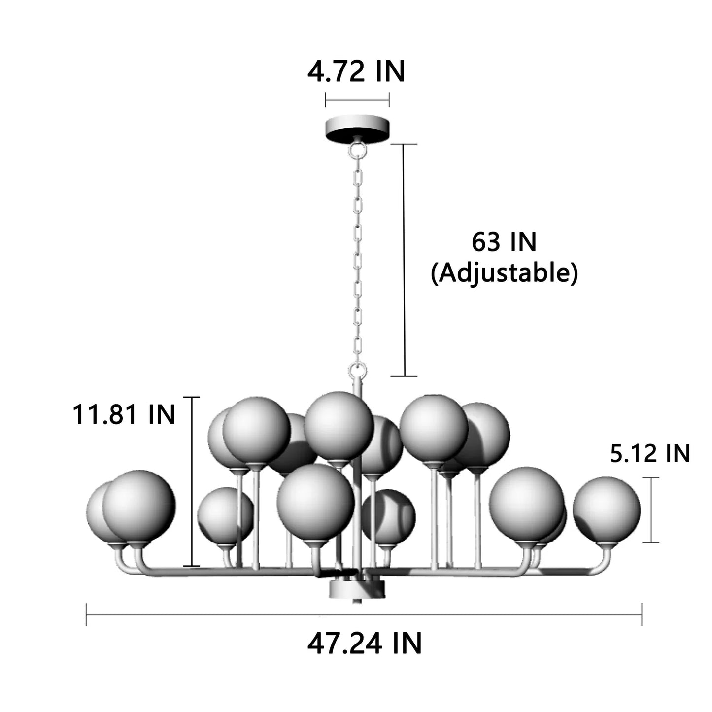 Modern Smoked Glass Sputnik Chandelier