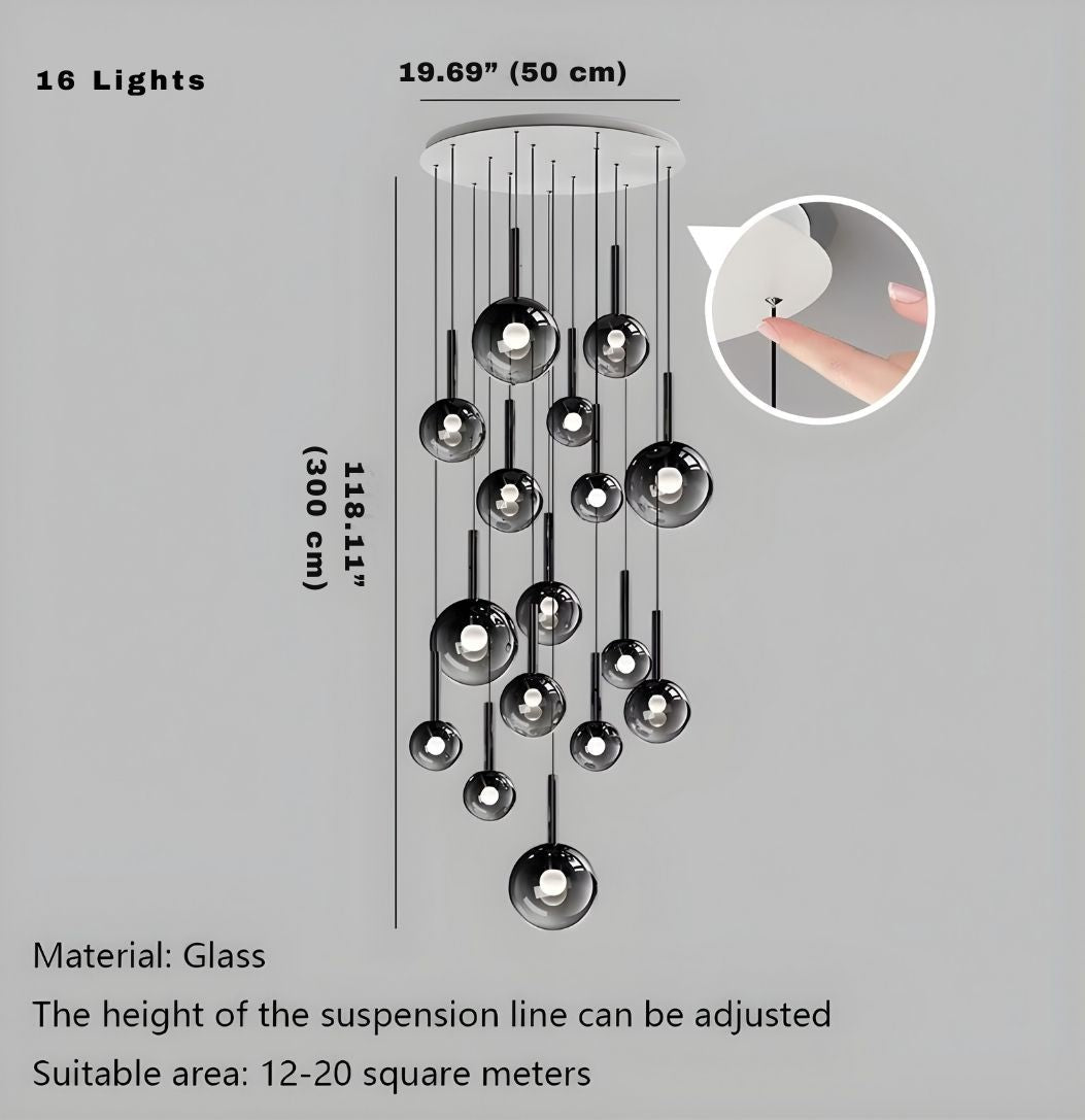 Cleo Bubble Staircase Chandelier