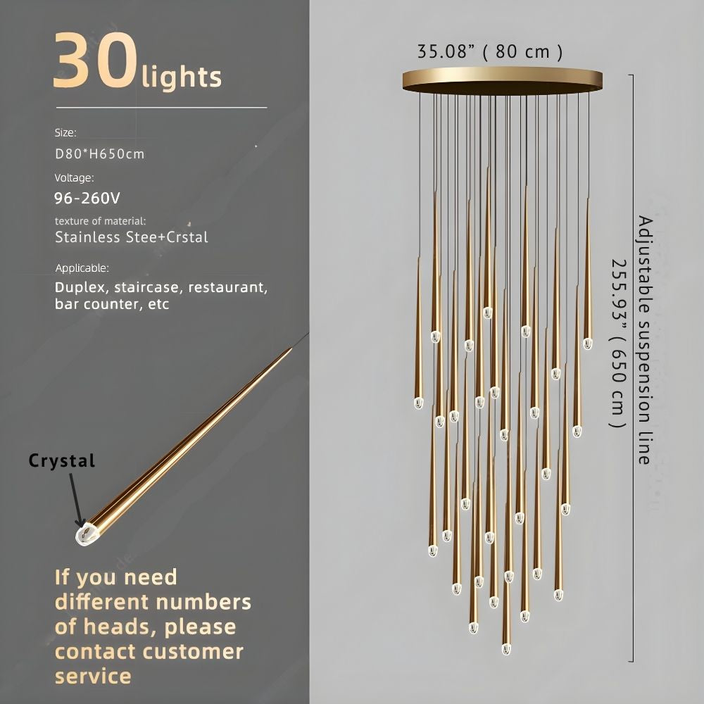 Modern Chandelier for High Ceiling Living Room & Foyer