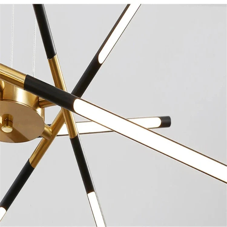 Contemporary LED Spoke Pendant Light Fixture