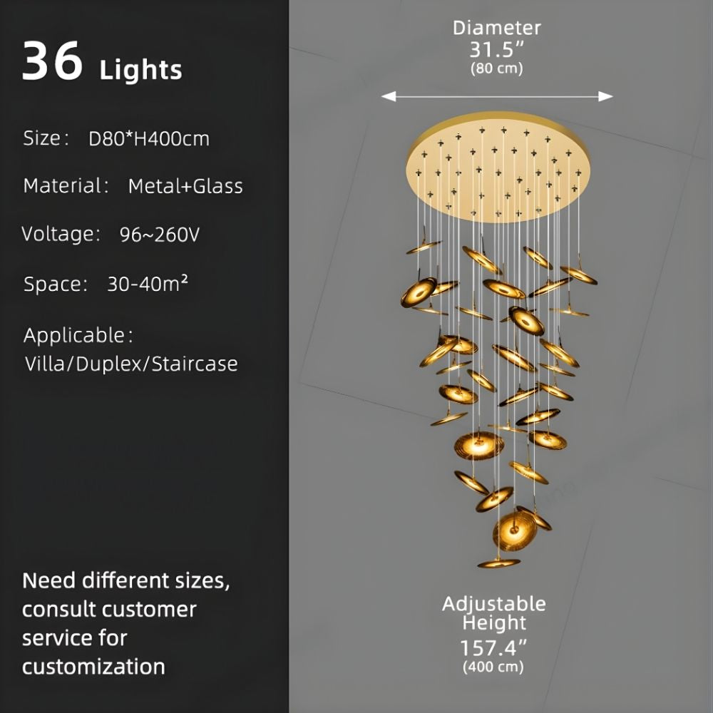 Classic Multi Glass Pendant Chandelier