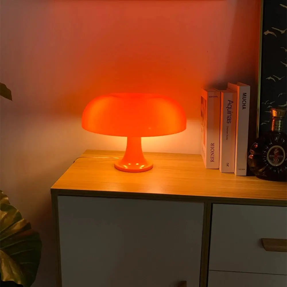 Modern Modern Mushroom Table Lamp Orange/White