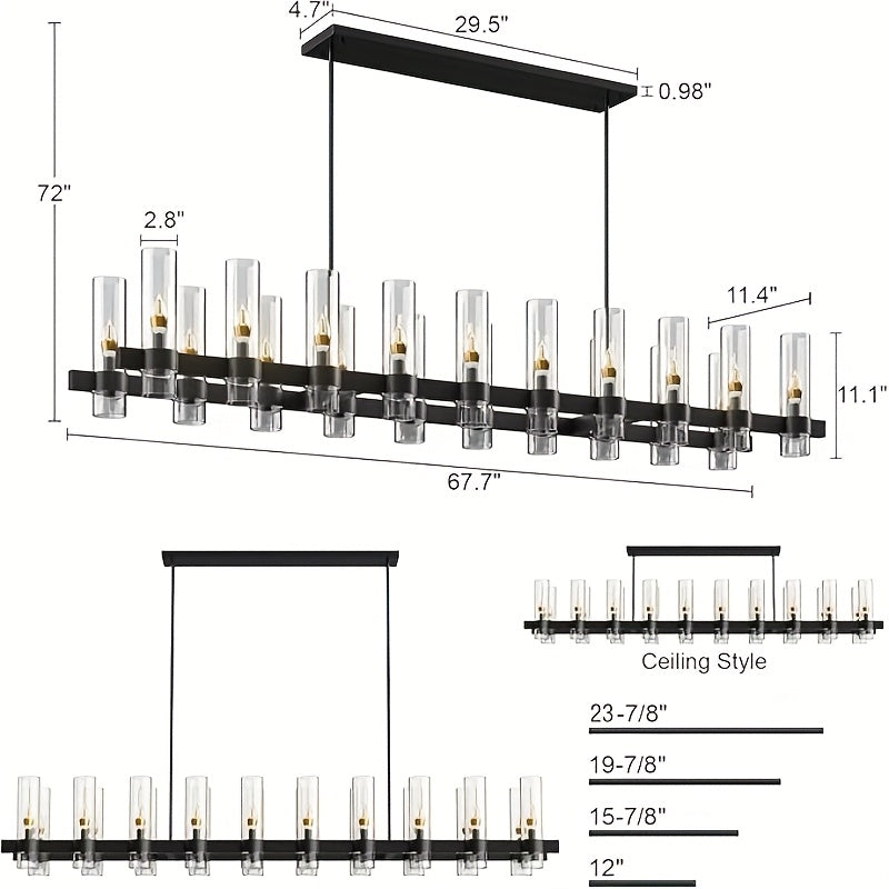 Cyral Modern Linear Kitchen Chandelier