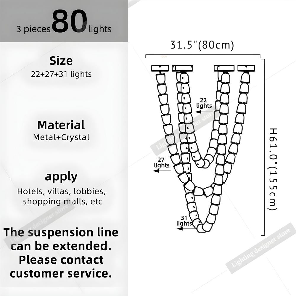 Dreon Large Crystal Chain Chandelier