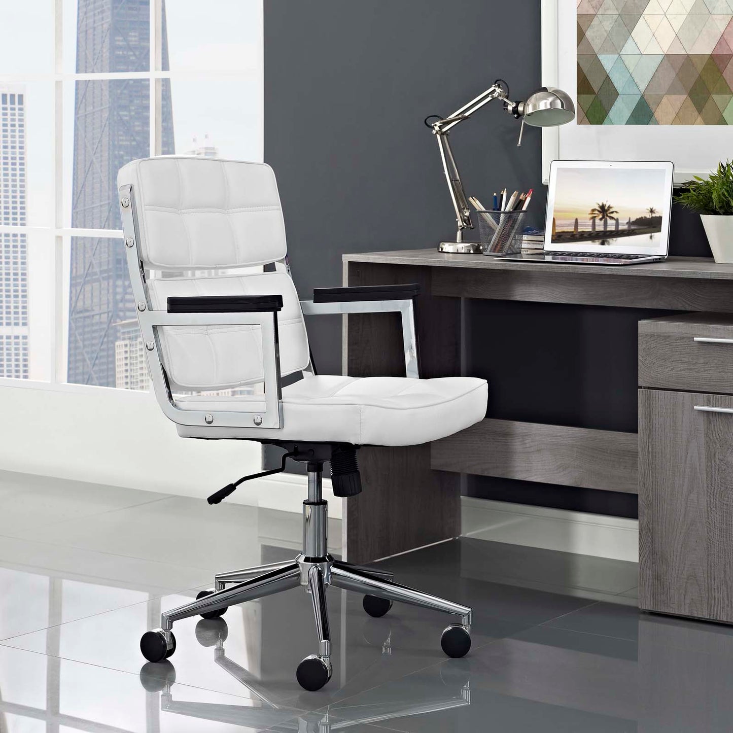 Portray Highback Upholstered Vinyl Office Chair