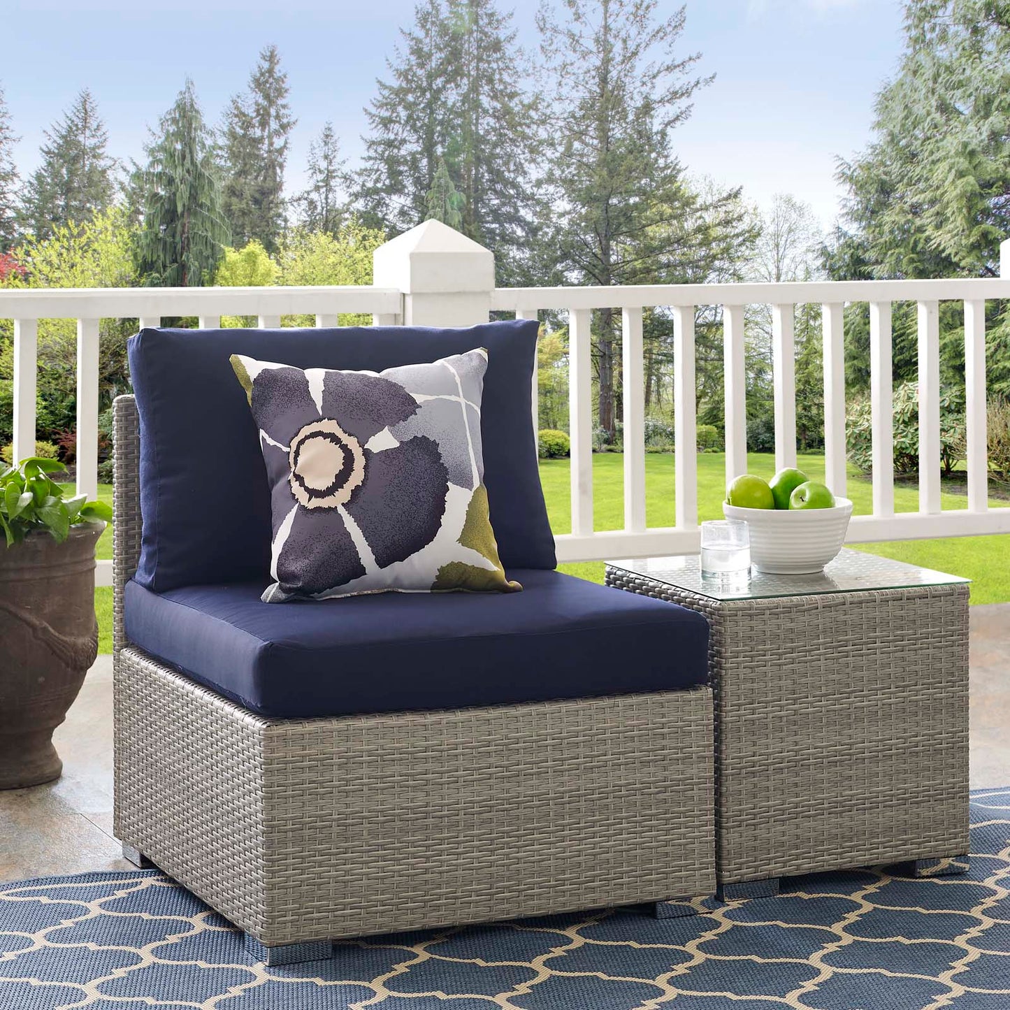 Repose Sunbrella® Fabric Outdoor Patio Armless Chair