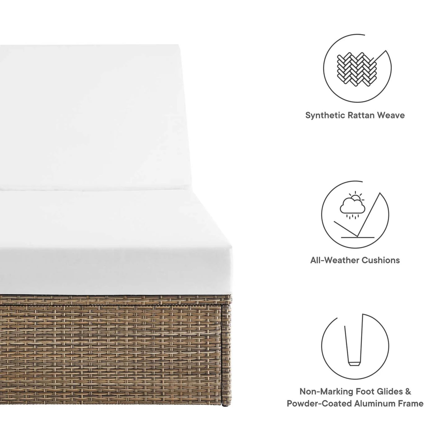 Convene Outdoor Patio Outdoor Patio Chaise Lounge Chair