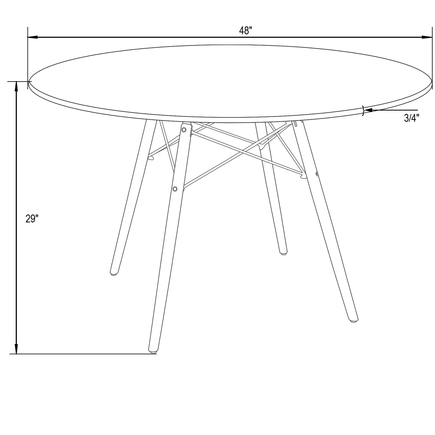Avery Round Wooden Top Dining Table