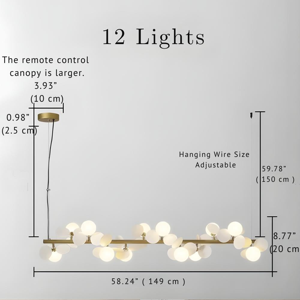 Eli Glass Globes Linear Chandelier For Dining Room