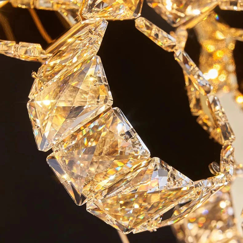 Modern Dimmable High Ceiling Crystal Chandelier