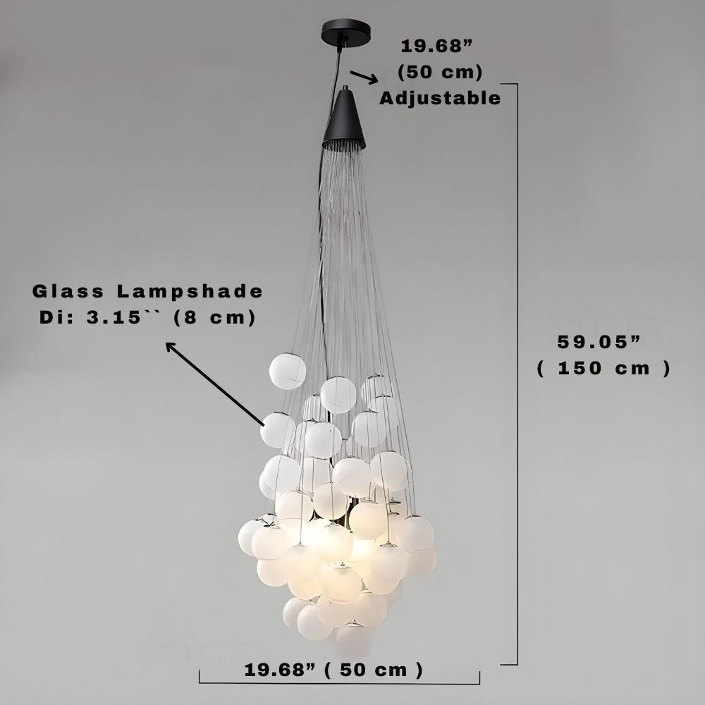 Modern White Glass Bubble Pendant Ceiling Fixture