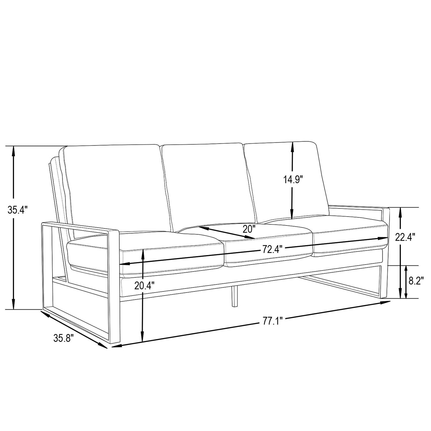 Emil Velvet Sofa - Silver Frame