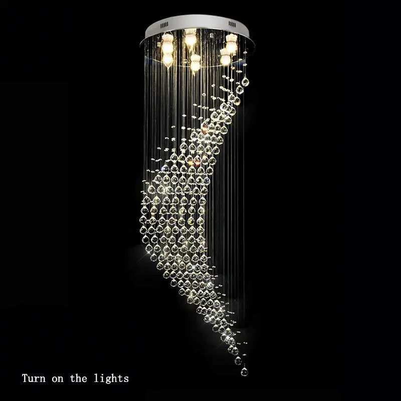 Luxury Raindrop Crystal Chandelier for Staircase and Foyer