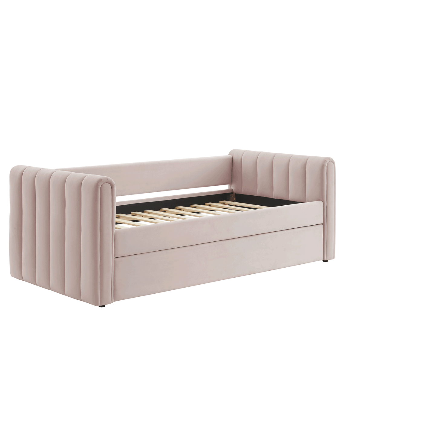 Veyla Channel Tufted Performance Velvet Twin Daybed With Trundle