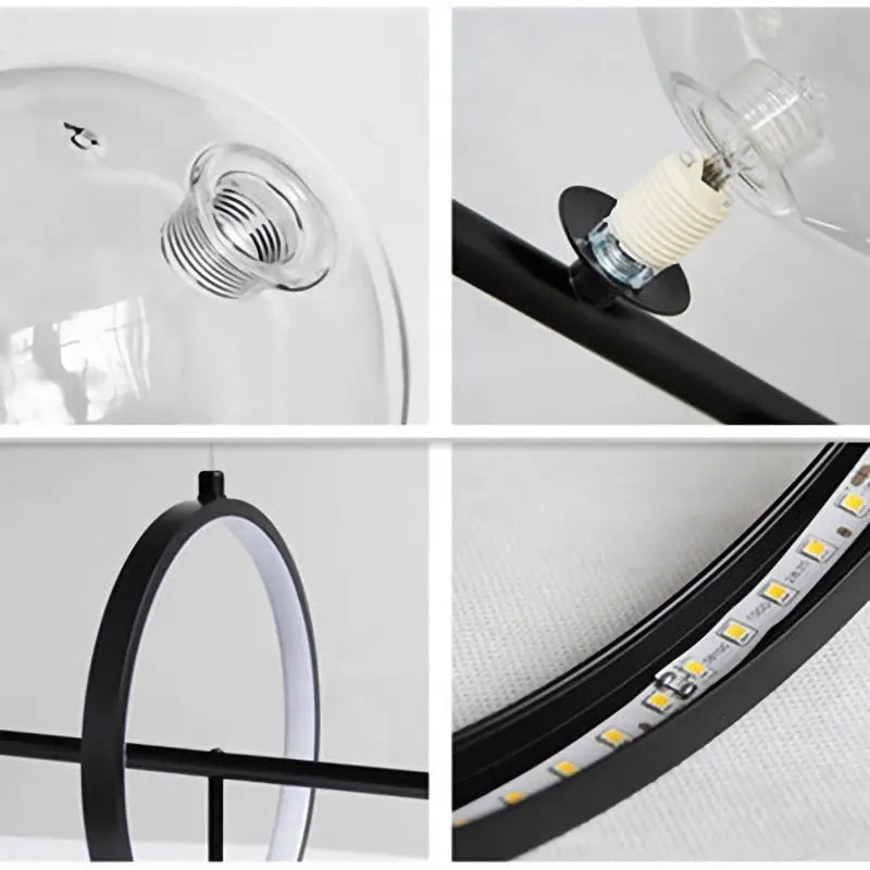 Modern Black Glass Chandelier