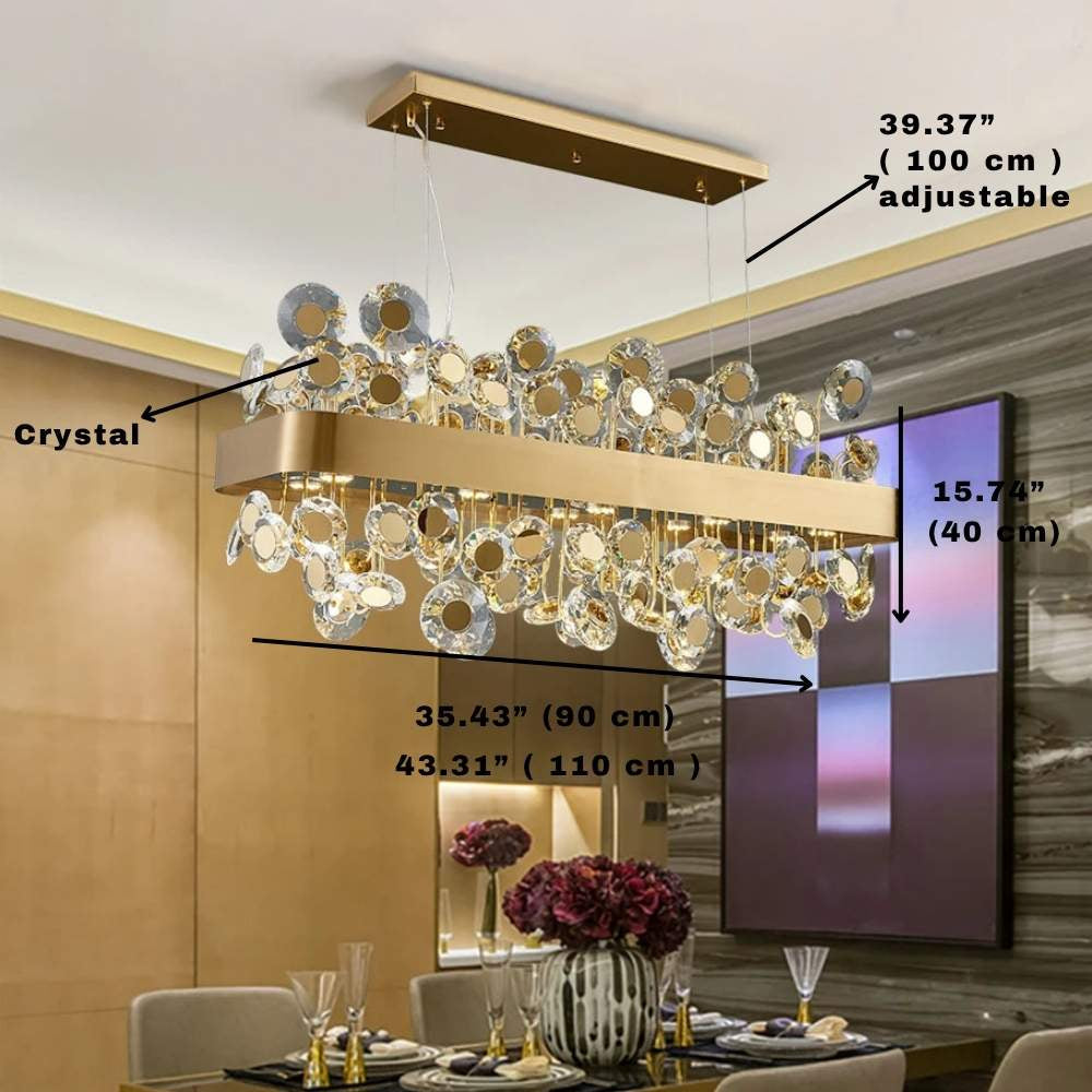 Modern Crystal chandelier for Dining Room - Gold/Black
