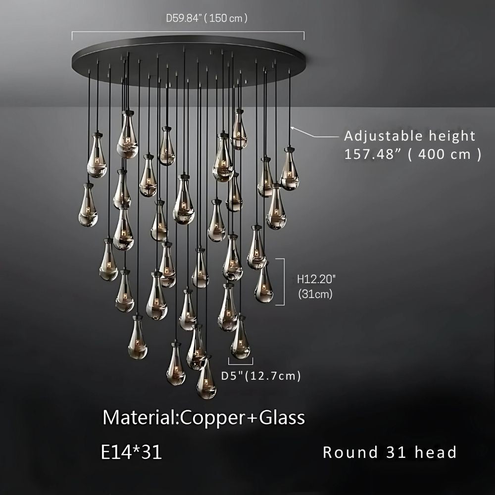 Modern Raindrop Chandelier for Foyer & Staircase
