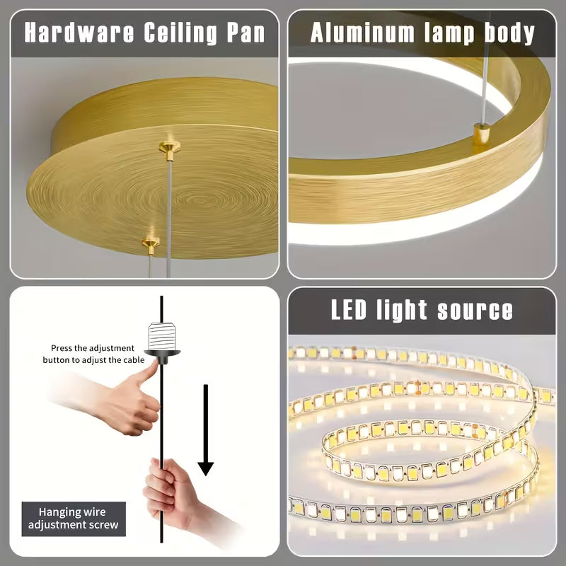 Classic Ring Pendant Light Black/Gold/Brown