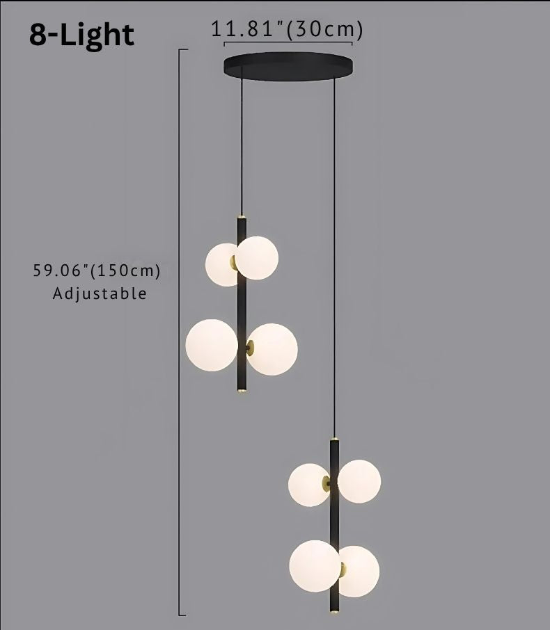 Classic Globe Staircase Pendant Light