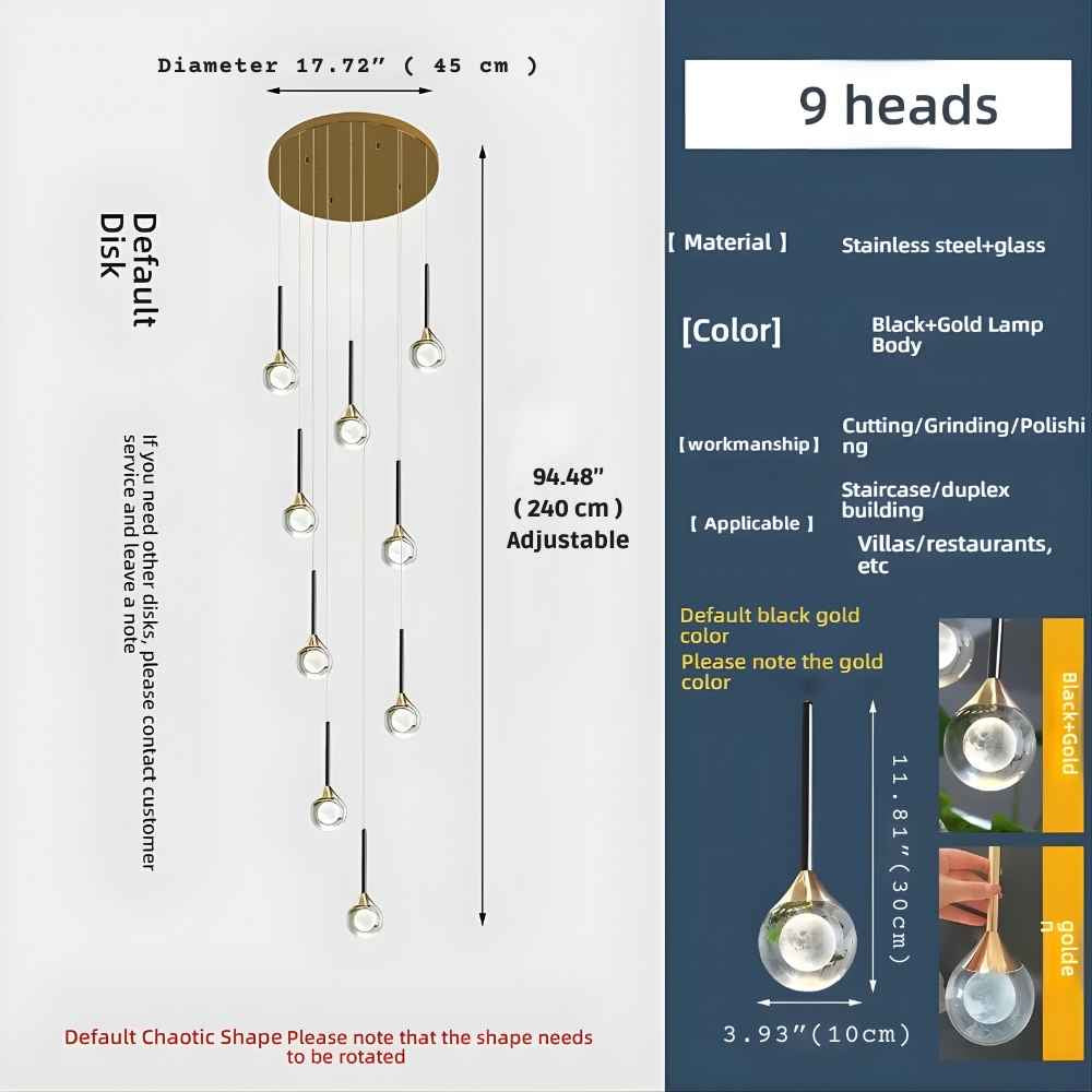 Modern rystal Stairway Chandelier