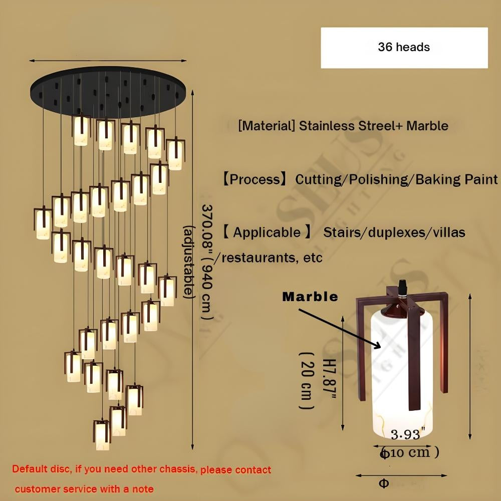 Polin Modern Marble Stair Chandelier