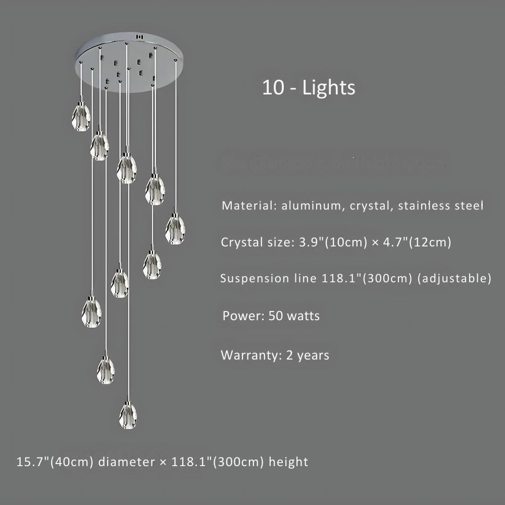 Modern Crystal Stairwell Lighting