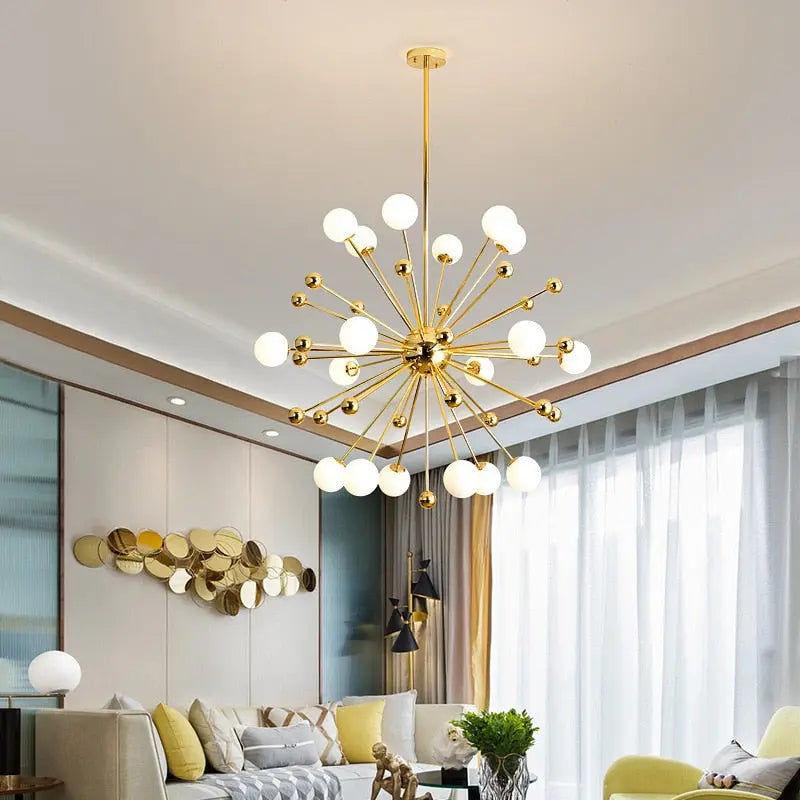 Serenity Gold Brass Sputnik Chandelier