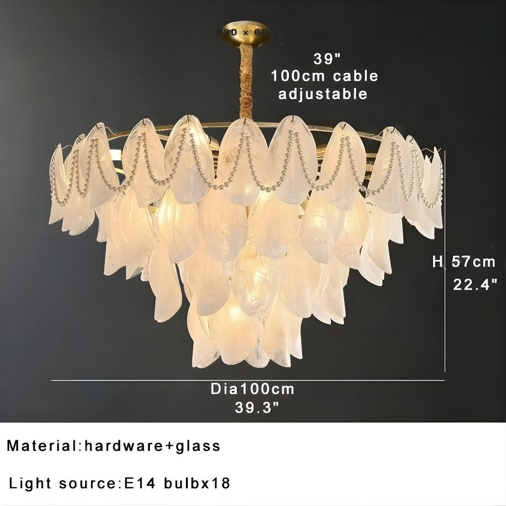 Classic 4 Tier Glass Pendant Chandelier