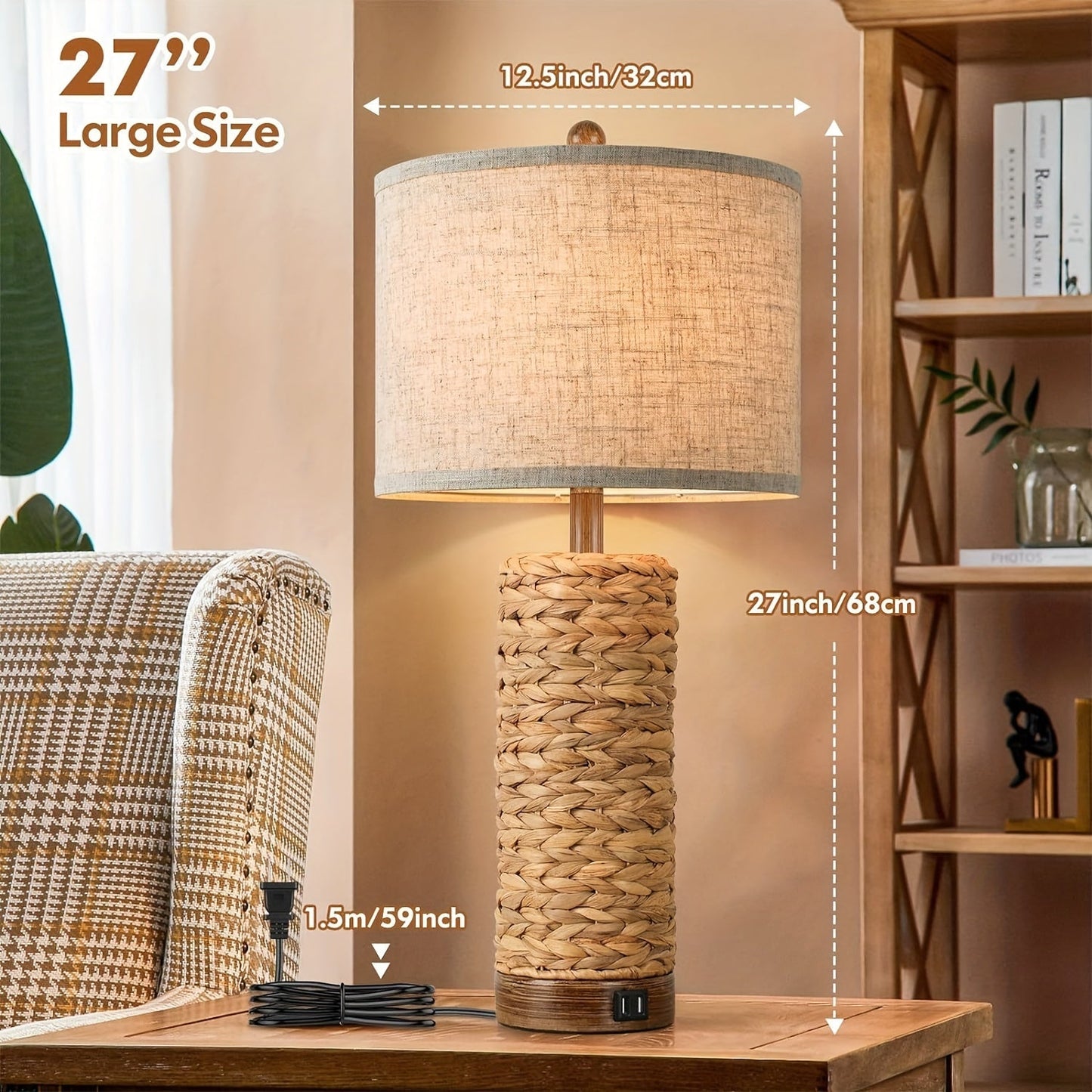 Modern Tena Rattan Table Lamp