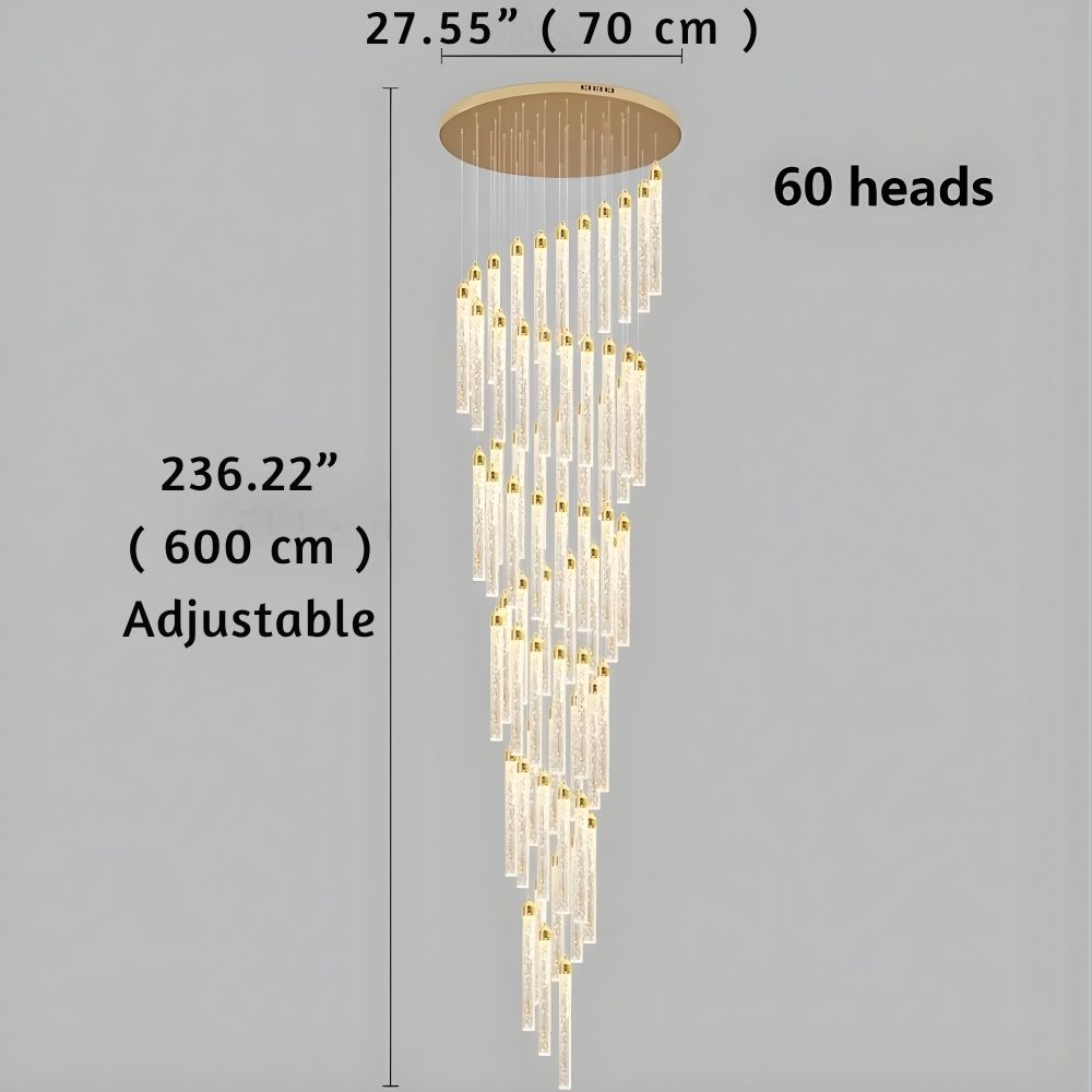 Uly Gold Crystal Chandelier for Staircase & Foyer & High Ceiling