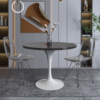 Vera 36" Round Dining Table - White Base Sintered Stone Top