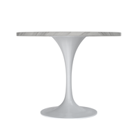 Vera 36" Round Dining Table - White Base Sintered Stone Top