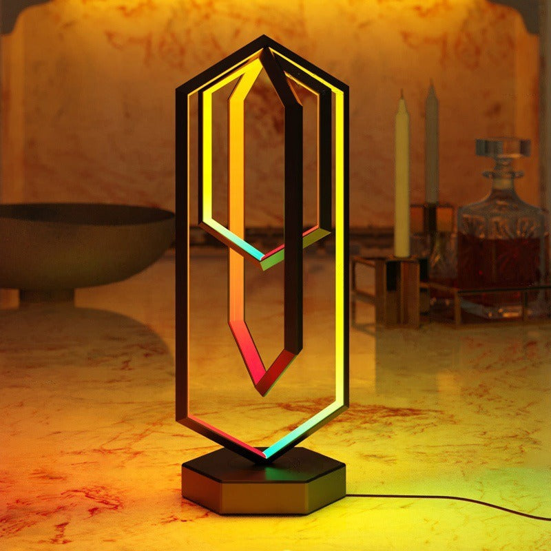 Geometric Rotating RGB LED Table Lamp