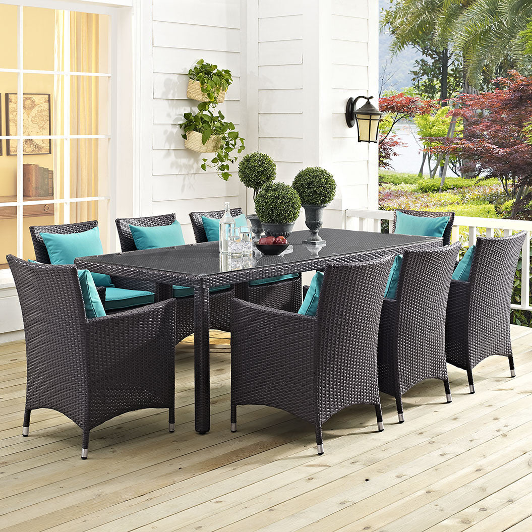 Berkeley 82" Espresso Outdoor Patio Dining Table - living-essentials