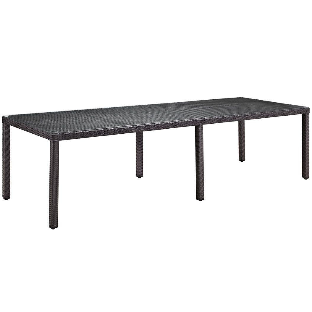 Berkeley 114" Espresso Outdoor Patio Dining Table - living-essentials