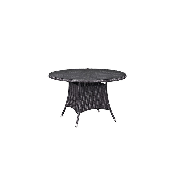 Berkeley Espresso 47" Round Patio Dining Table - living-essentials