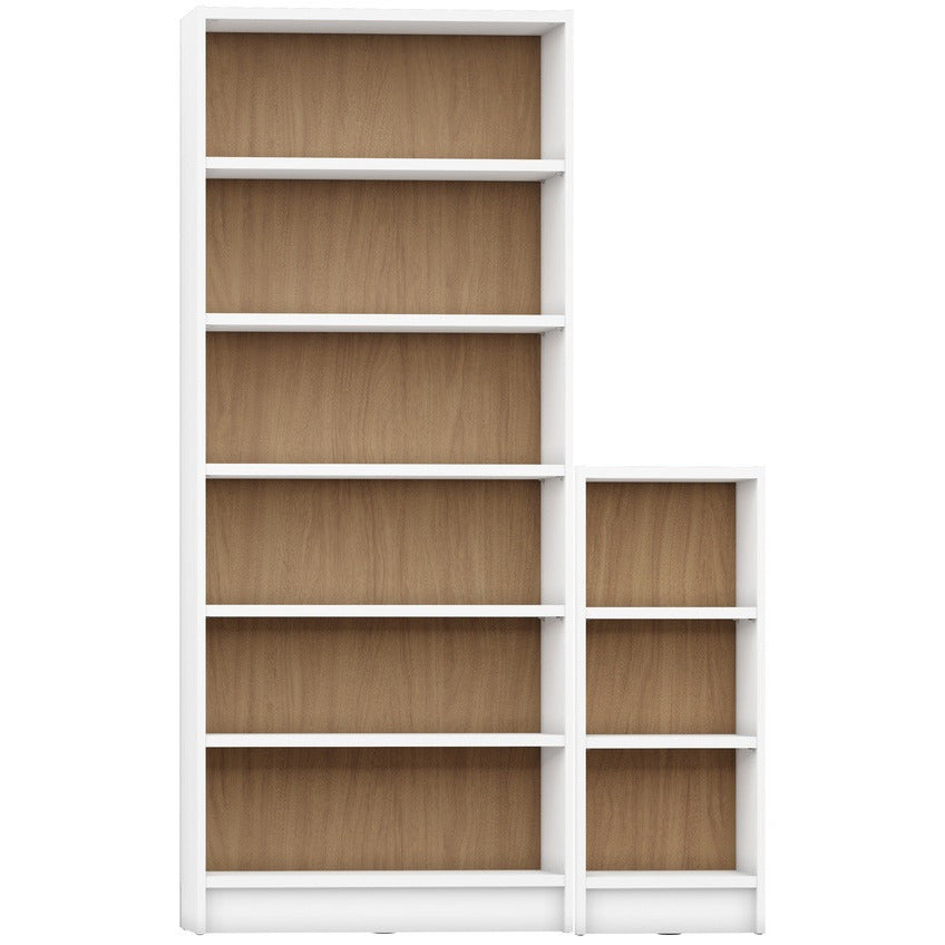 Greenwich 2 Piece Bookcase 9 Wide and Narrow Shelves - living-essentials