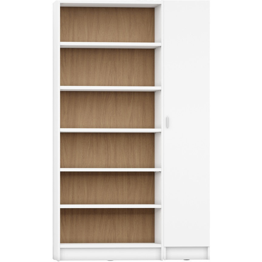Greenwich 2 Piece Bookcase 12 Wide and Narrow Shelves with 1 Narrow Door - living-essentials