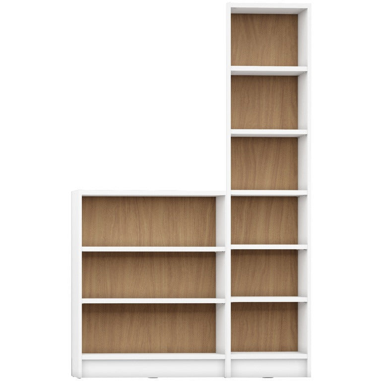 Greenwich 2 - Piece Bookcase 9 - Wide and Narrow Shelves - living-essentials